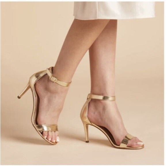 Birdy Grey Shoes - Birdy Grey Size 9M Jenny Stiletto  Heel Shoes Gold Strappy Sandals Wedding